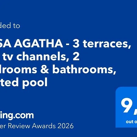 Casa Agatha - 3 Terraces, Ac, Tv Channels, 2 Bedrooms & Bathrooms, Heated Pool Lägenhet *